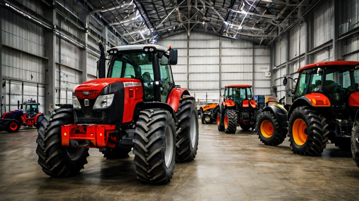 stock photography tracteurs dans un hangar 0